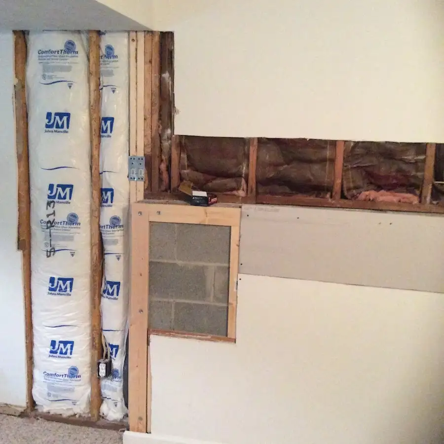 Wall insulation replacement during Contents Cleaning & Restoration in Crystal City